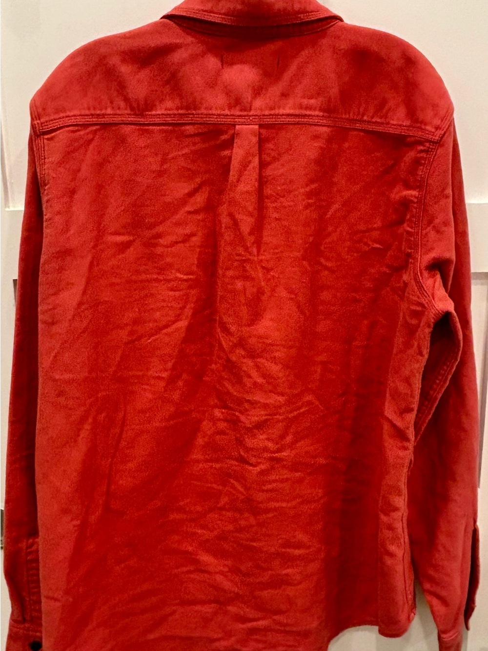 Outerknown Men’s Red Button-Front 100% Organic Cotton Shirt Jacket - Picture 5 of 6